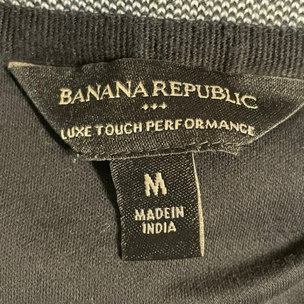 Banana Republic Luxe Touch Black Short Sleeve Performance Polo Shirt Top Size M