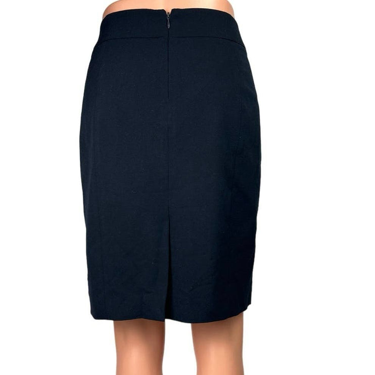 Calvin Klein Navy Blue Knee Length Career Office Work Straight Pencil Skirt 4P