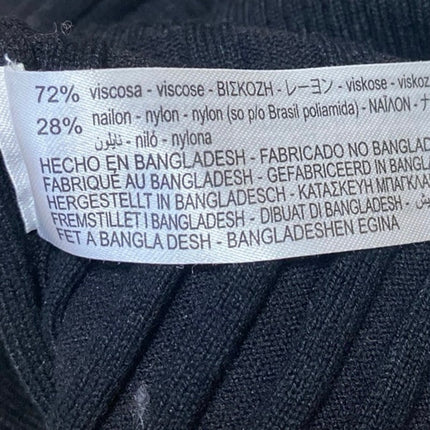 Zara Women's Black Rib Knit Long Sleeve Turtleneck Stretch Crop Sweater Top Sz S