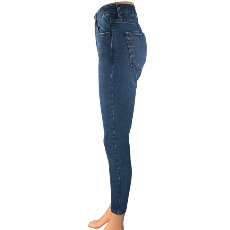 Topshop Jamie Women's Blue High Waisted Stretch Cropped Skinny Jeans Size 28