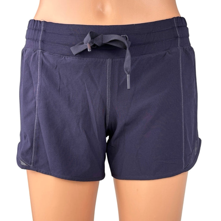 Lululemon Hotty Hot Navy Blue Elastic Waist Stretch Athletic Running Shorts 2