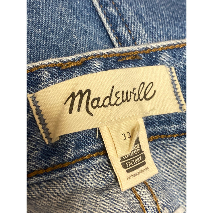 Madewell Women's Blue High Waisted Straight Leg Cargo Denim Jeans Size 33