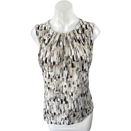 Calvin Klein Multicolor Pleated Sleeveless Cami Camisole Blouse Tank Top Size S