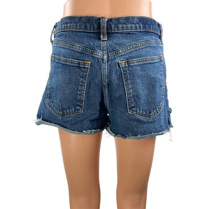 Abercrombie & Fitch The Mom Women's Blue High Rise Cut Off Denim Jean Shorts 27