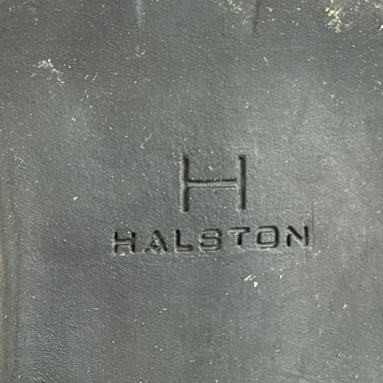 Halston Women's Black Vegan Leather Round Toe Block Heels Chelsea Boots Size 11