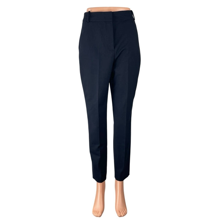 Zara Women's Black High Rise Slim Fit Tapered Leg Ankle Trousers Pants Size S