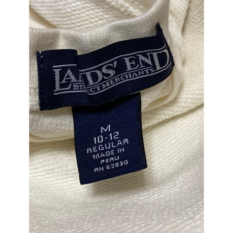 Lands' End Men's Cream Long Sleeve Crew Neck Pullover Sweater Sweatshirt Top  M