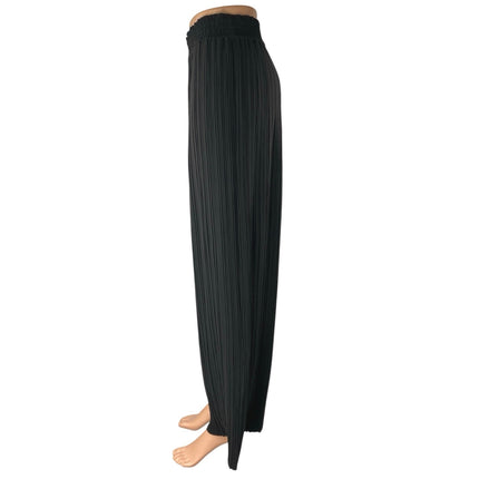 Gorman Women's Black Elastic High Waist Pleated Wide Leg Trousers Pants Size 8