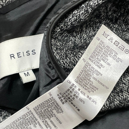 Reiss Women's Dark Gray Wool Long Sleeve Notch Lapel Trench Coat Jacket Size M