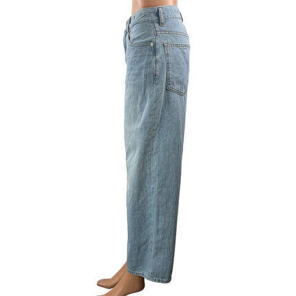 Madewell The Perfect Vintage Light Blue Cropped Wide Leg Denim Jeans Pants Sz 26