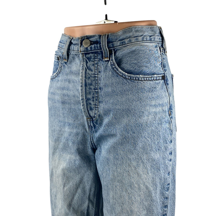 Denim Forum The Joni Women's Light Blue High Rise Loose Straight Jeans Pants 25