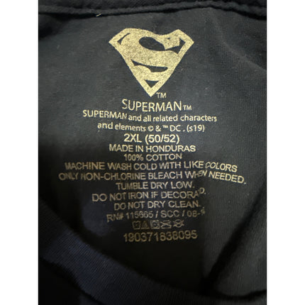 DC Comics Superman Blue Glow In The Dark Logo Graphic Tee T-Shirt Top Size 2XL