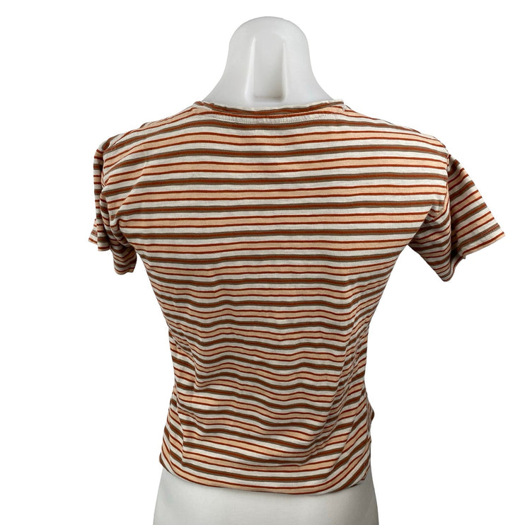 Madewell Women's Multicolor Striped Short Sleeve Crewneck T Shirt Tee Top Sz XS