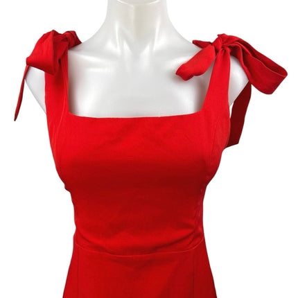 NEW Lulus Red Sleeveless Tie Bow Cami Camisole Tank Sheath Mini Dress Size L