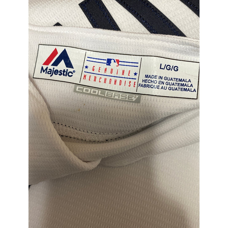 Majestic Ronald Acuña Jr. Atlanta Braves MLB White Button Up Jersey Shirt Top L