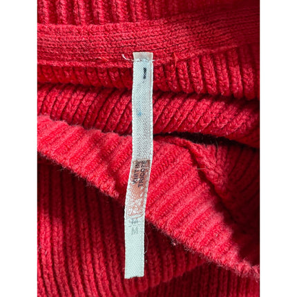 Free People Women's Red Ribbed Mock Neck Long Sleeve Sweatshirt Sweater Top M