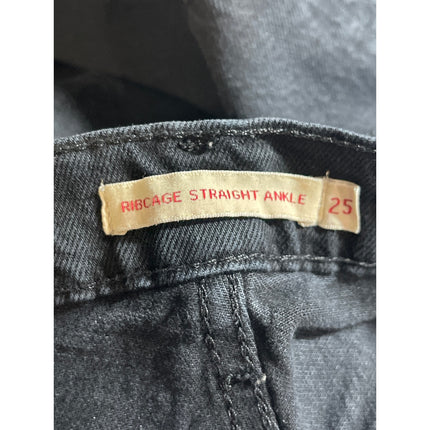 Levi's Women's Black High Rise Loose Fit Ribcage Straight Denim Jeans Pants 25