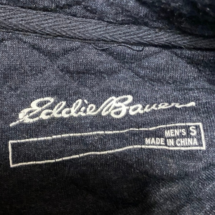 Eddie Bauer Men's Black Quilted Long Sleeve Snap Turtleneck Sweater Top Size S