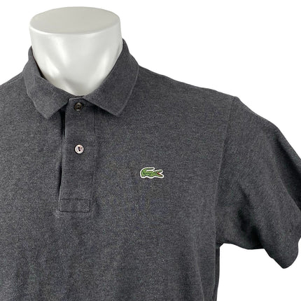 Lacoste Classic Fit Piqué Marl Men's Gray Logo Embroidered Polo Shirt Top Sz XL