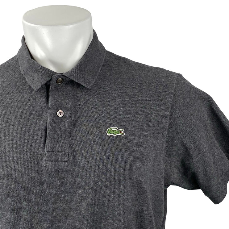 Lacoste Classic Fit Piqué Marl Men's Gray Logo Embroidered Polo Shirt Top Sz XL