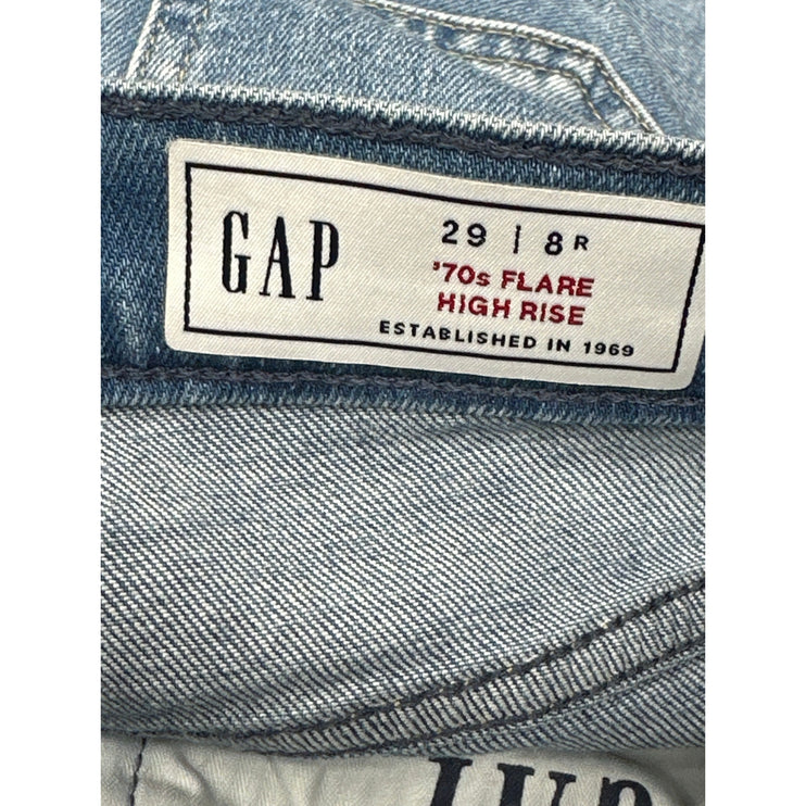 Gap 70s Flare High Rise Women's Blue Light Wash Bootcut Denim Jeans Size 29