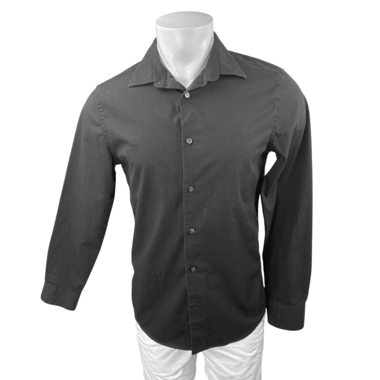 Banana Republic Men's Black Non-Iron Long Sleeve Button Down Shirt Top Size S