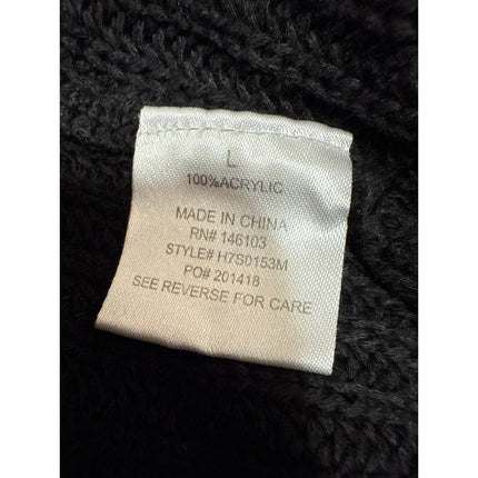 Hippie Rose Women's Black Long Sleeve Knit Open Cardigan Sweater Top Size L