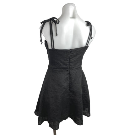 Olivaceous Black Sleeveless Cutout Bow Cami Camisole Mini A-Line Tank Dress Sz M