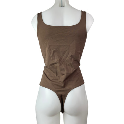 Banana Republic Brown Sleeveless Square Neck Thong Tank Bodysuit Top Size M