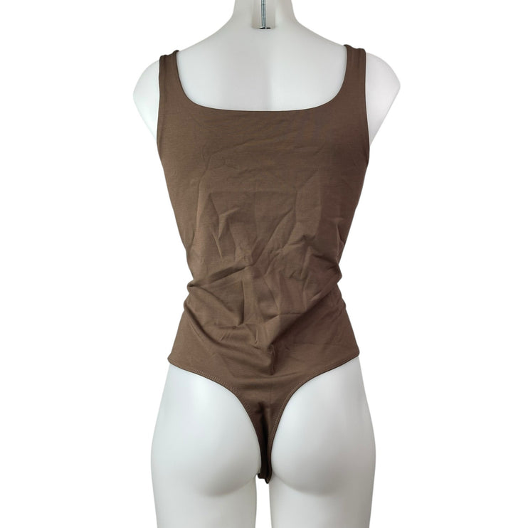 Banana Republic Brown Sleeveless Square Neck Thong Tank Bodysuit Top Size M