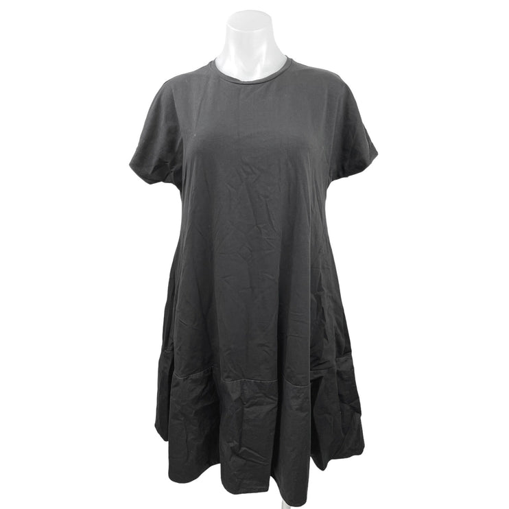 COS Black Crewneck Short Sleeve Casual Pull On Midi Flowy A-Line T-Shirt Dress S