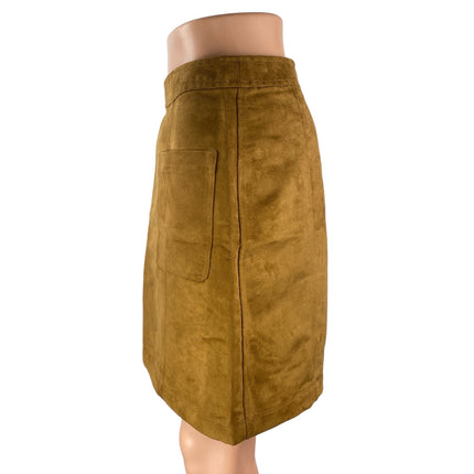 Old Navy Women's Camel Brown Faux Suede High Rise Mini Utility A-Line Skirt Sz 4