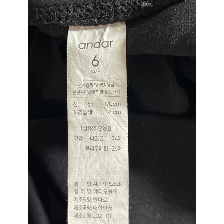 Andar Women's Black Mid Rise Skinny Yoga Athletic Activewear Leggings Pants Sz 6