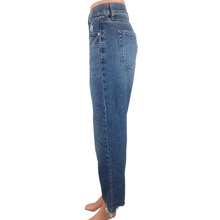 Ann Taylor LOFT Blue Medium Wash High Rise Cropped Straight Leg Jeans Size 29