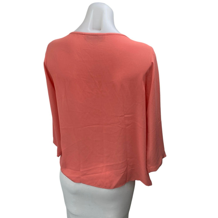 Ann Taylor LOFT Women's Coral Half Sleeve Pintucked Casual Blouse Top Size SP