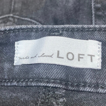 Ann Taylor LOFT Women's Black Frayed Raw Hem Flared Bootcut Denim Jeans Size 2