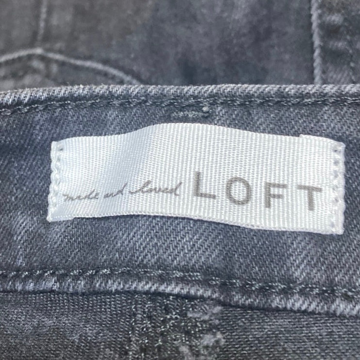 Ann Taylor LOFT Women's Black Frayed Raw Hem Flared Bootcut Denim Jeans Size 2