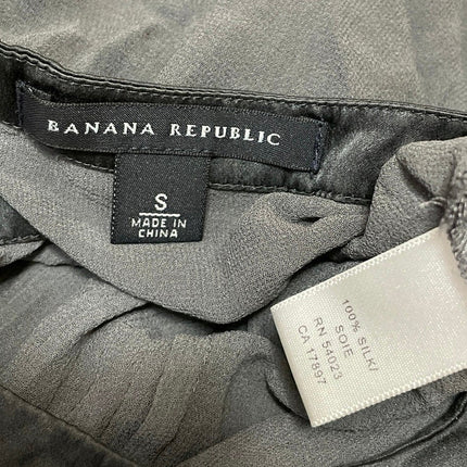 Banana Republic Women's Gray Sleeveless Pleated Side Tie Wrap Blouse Tank Top S