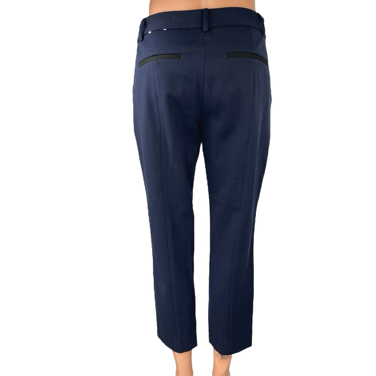 Express Women's Navy Blue Columnist Ankle Mid Rise Cropped Trouser Pants Size 2S