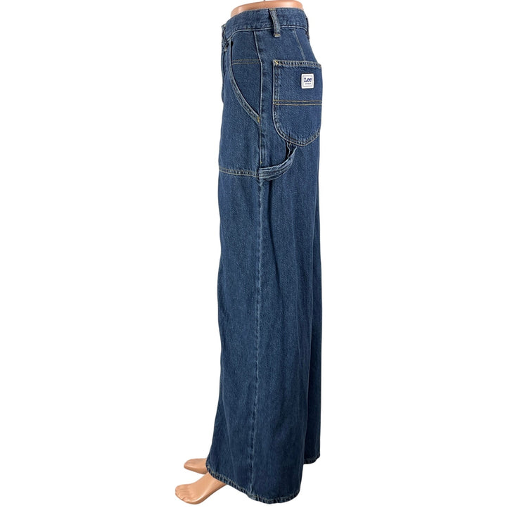Lee Women's Blue High Rise Relaxed Straight Leg Utility Denim Jeans Pants Sz 26