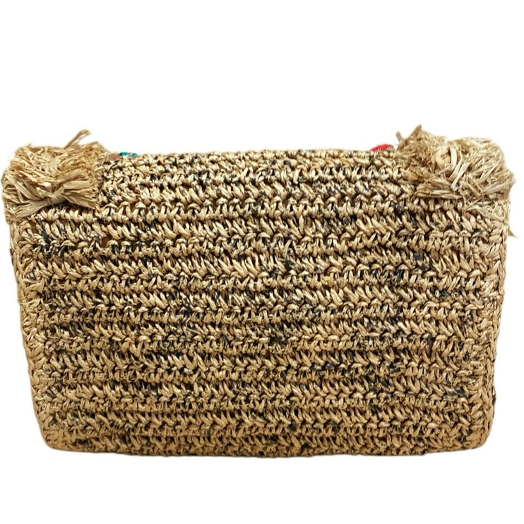 NEW Zara Raffia-Effect Beige Tan Strawberry Crossbody Boho Basket HandBag OS