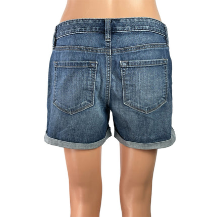 Ann Taylor LOFT Women's Blue Medium Wash Mid Rise Cuffed Denim Jean Shorts 26/2