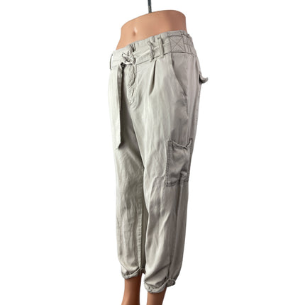 Free People Womens Gray High Rise Belted Cargo Jogger Trousers Pants Size 6
