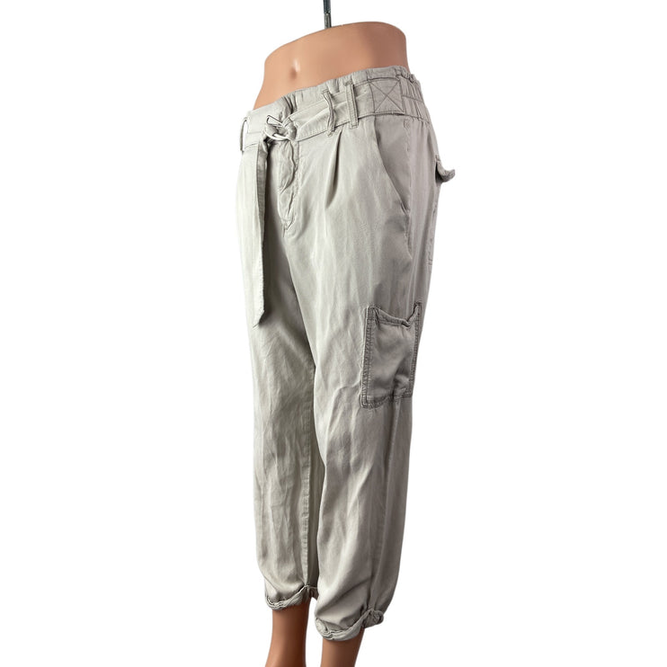 Free People Womens Gray High Rise Belted Cargo Jogger Trousers Pants Size 6