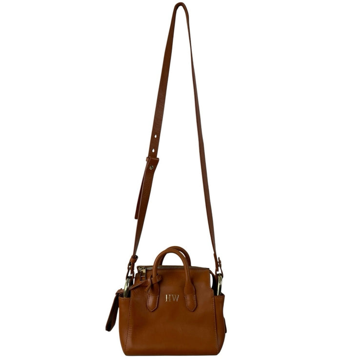 J.Crew Harper Women's Brown Leather Crossbody Purse Mini Stachel Handbag OS