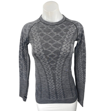 Lululemon Rest Less Dark Gray Long Sleeve Crew Neck Knit Sweater Top Size 2