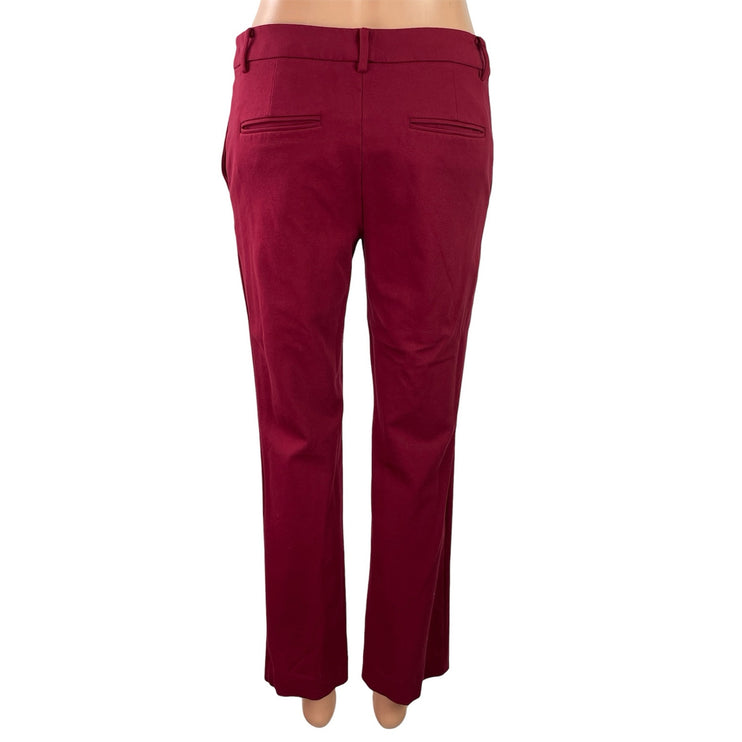 Ann Taylor The Sophia Womens Red Maroon Mid Rise Tailored Trouser Dress Pants 6P