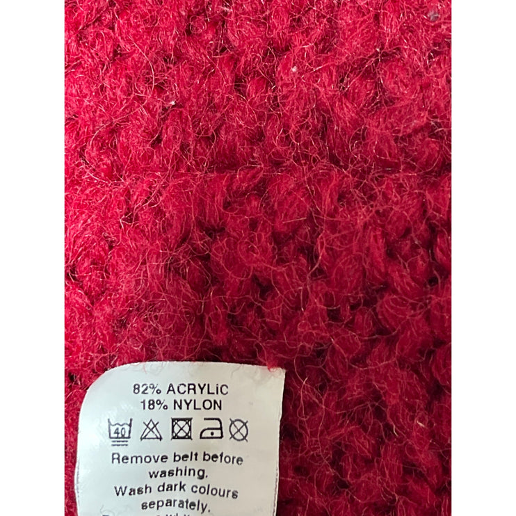 River Island Red Chunky Knit Long Sleeve Open Front Cardigan Sweater Jacket 8