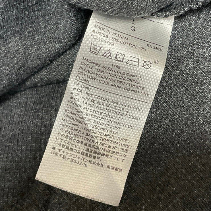 Banana Republic Men's Dark Gray Knit Long Sleeve Henley T Shirt Tee Top Size L