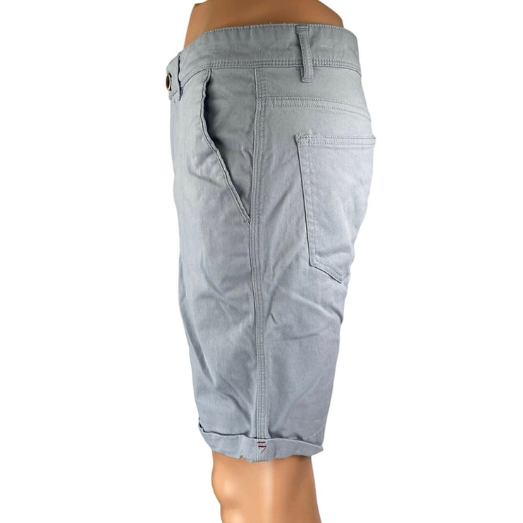 The Roadster Life Co Men's Blue Bermuda Cuffed Chino Khaki Casual Shorts Size 32